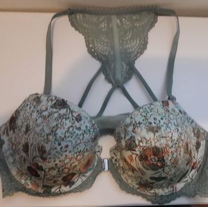 Victoria Secret Dream Angels Lined Demi Underwire Bra Green Sz 34C